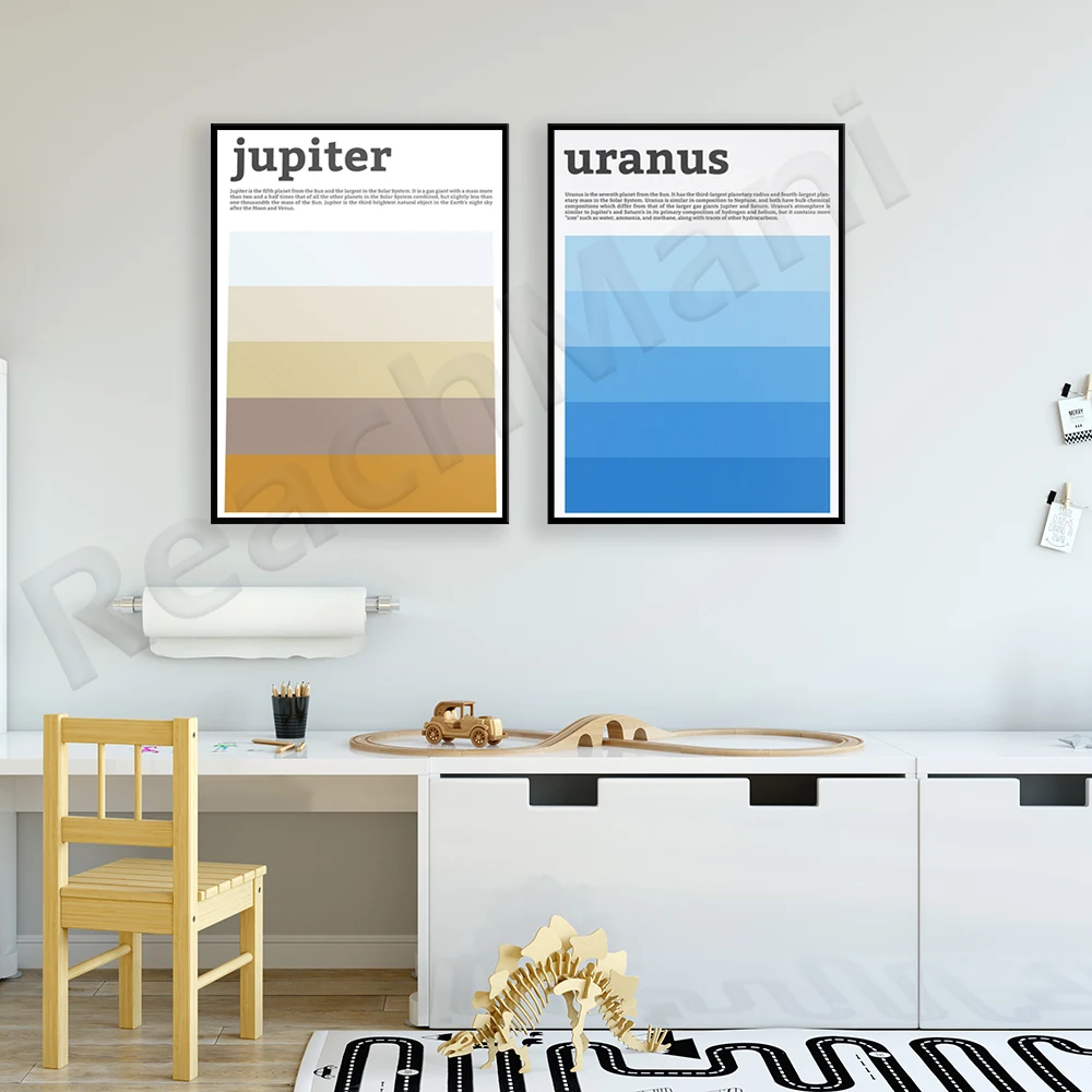 

Pantone Color Gradient Poster, Planetary Typesetting, Uranus, Jupiter Planet Minimalist Modern Decorative Canvas Printed Poster