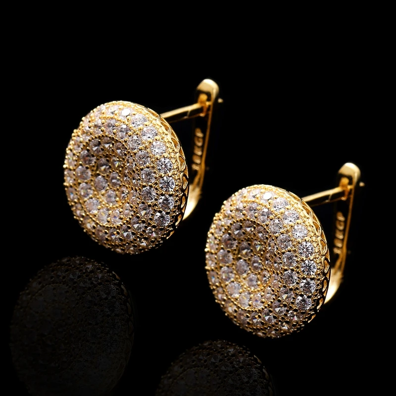 Стразы циркон Кристальные серьги 30 стилей круглые кольца для женщин и мужчин