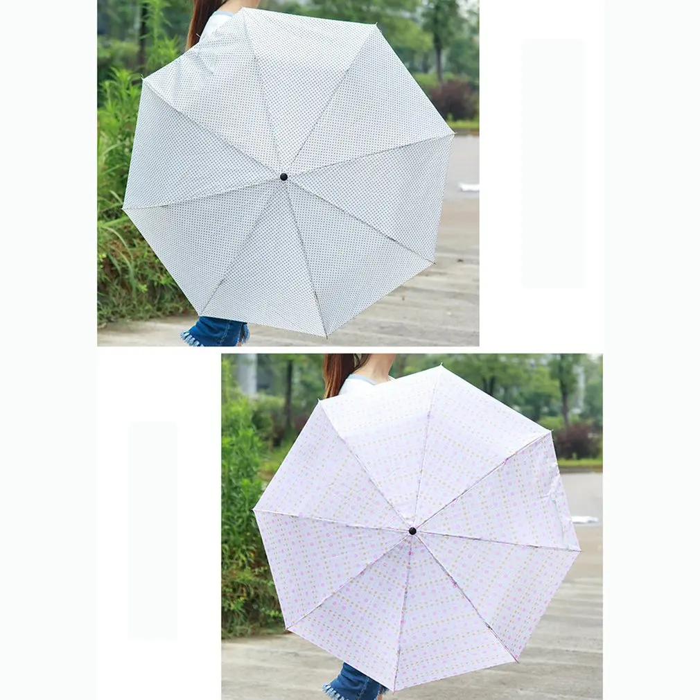 Парный цветной Зонт с короткой ручкой складной зонт в 3 раза портативный мини