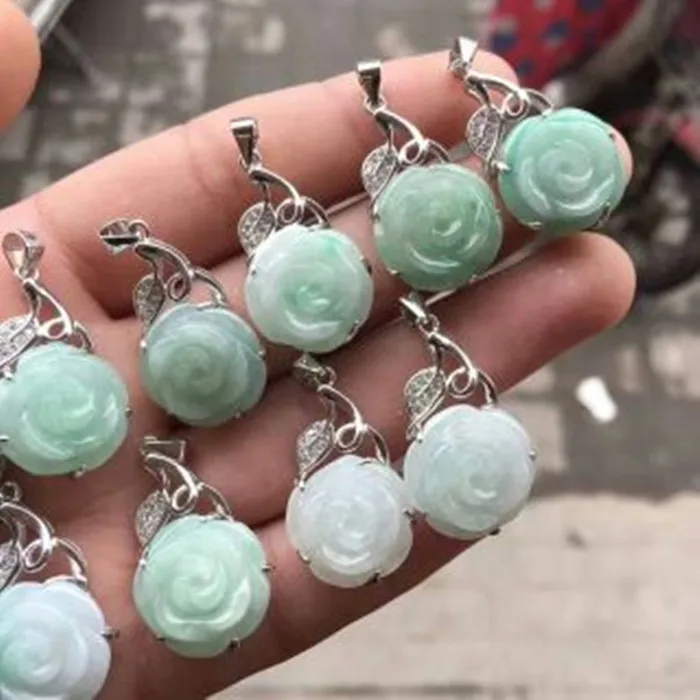 Новый s925 чистого серебра инкрустированный с натуральным изумрудом грузовой розы