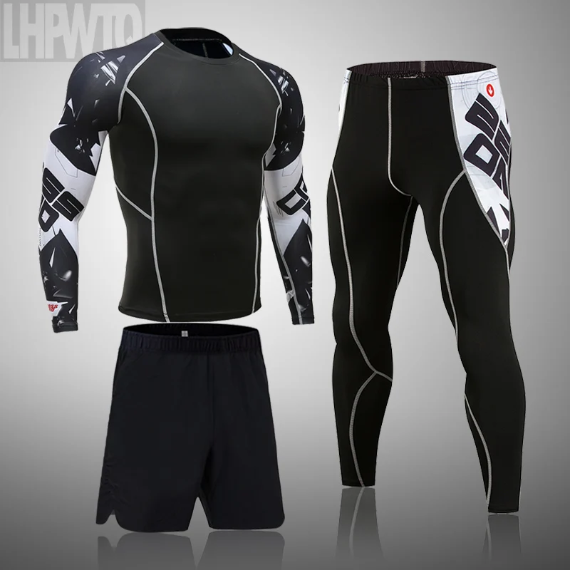 

New Thermal Underwear Long Johns Men Tracksuit Outdoor Sports Warm Breathable Elasticity Quick-Drying Thermo Ttops Pants Set
