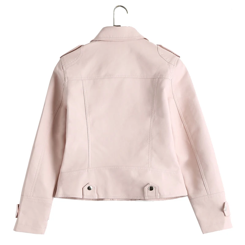 Куртка женская Байкерская короткая из экокожи розовая/черная|Кожаные куртки| |