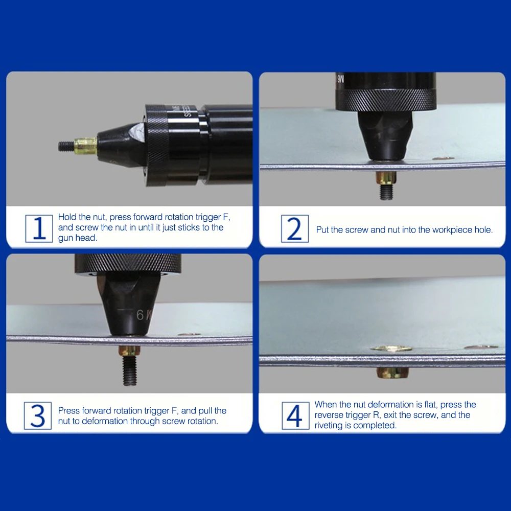 Промышленный Заклепка гайка пневматический пистолет M10M12 клепальный молоток