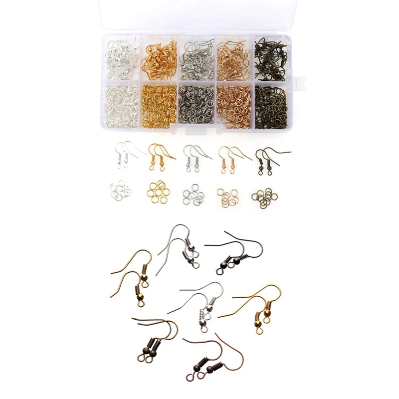 

1 комплект заушный крючок одинарный круг серьги Diy Материал & 200 шт. металлический крючок для сережек, используется для изготовления ювелирны...