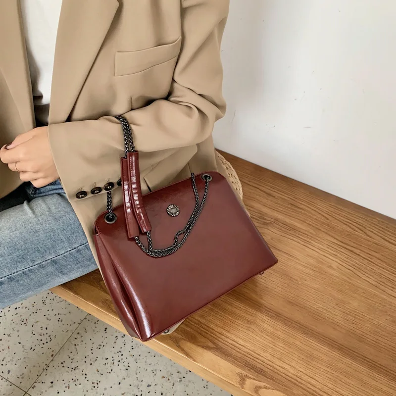 

Simple Large-capacity Handbags Women's Bags 2020 New Trendy Fashion Chain One Shoulder Underarm Bag Messenger Small Square Bag