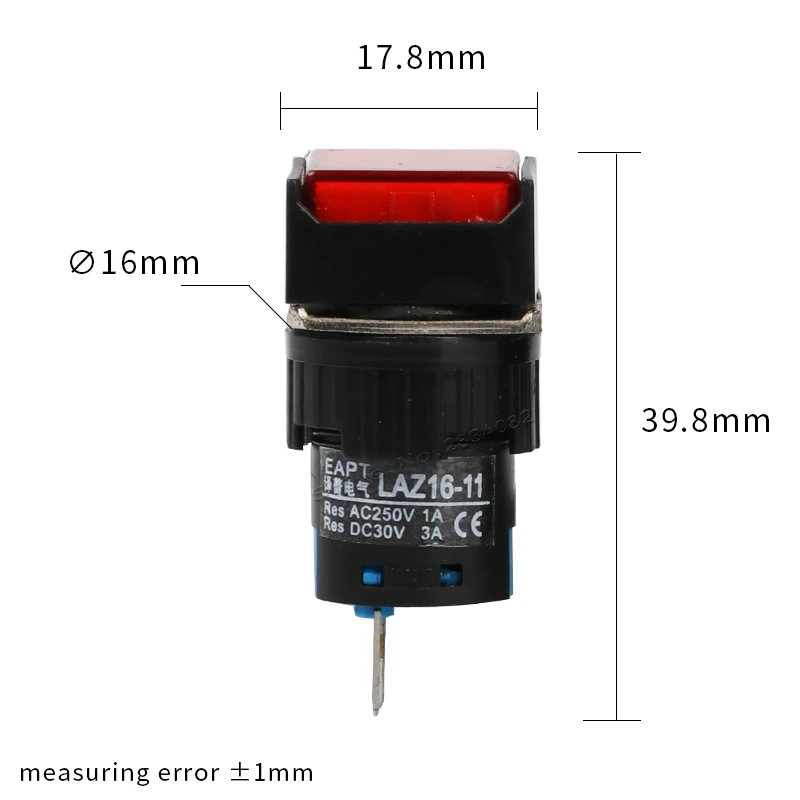 Прямоугольная пусковая кнопка круглая прямоугольная 16 мм 1NO1NC 2NO2NC 3/6Pin