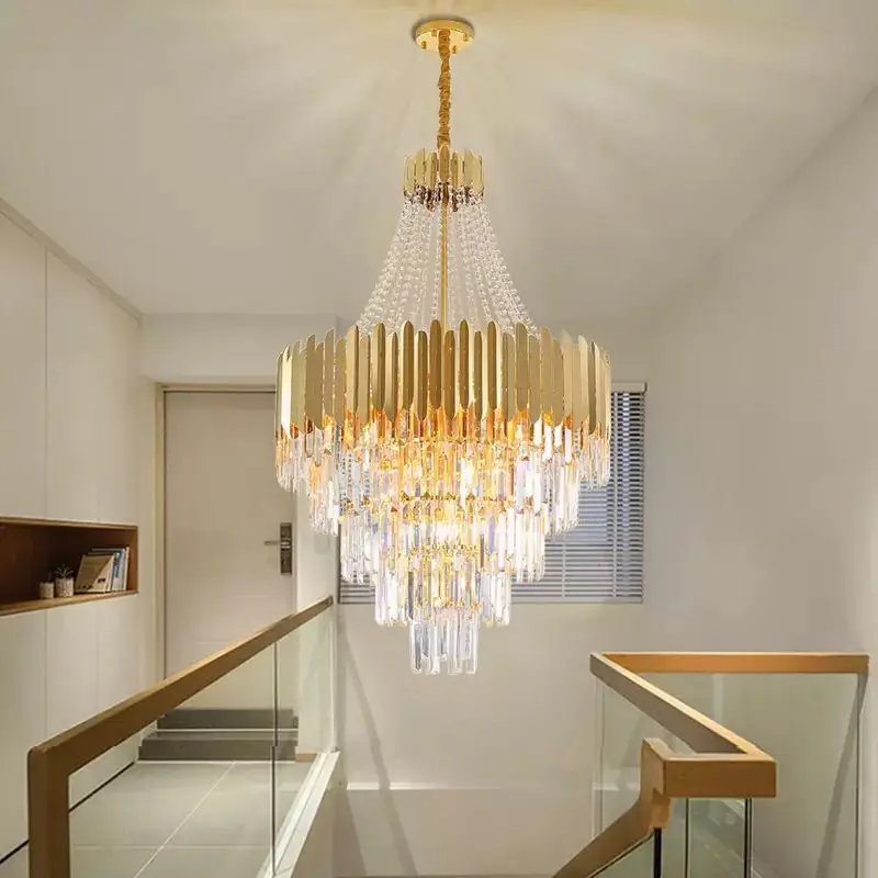 2021 большая Хрустальная люстра в дуплексном здании роскошный лобби отеля