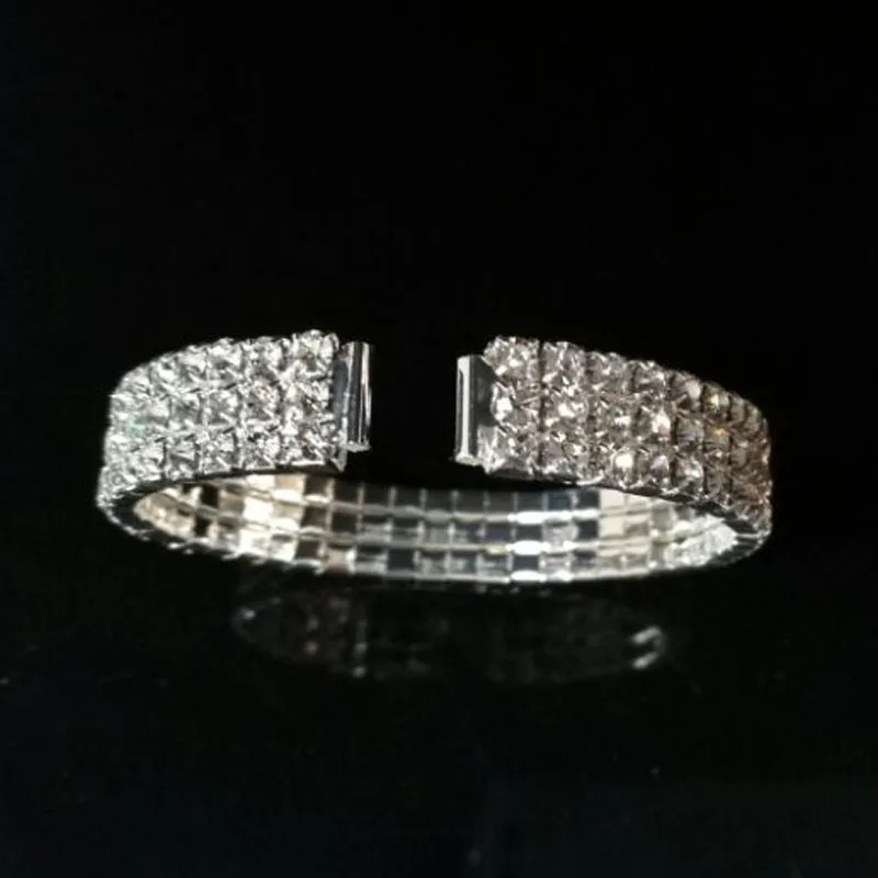 Женский модный браслет стразы с кристаллами Открытый боковым отверстием