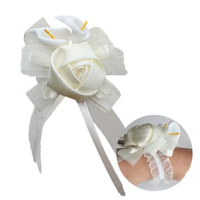 Для свадьбы невесты подружки каллы лилии ручной цветок на запястье