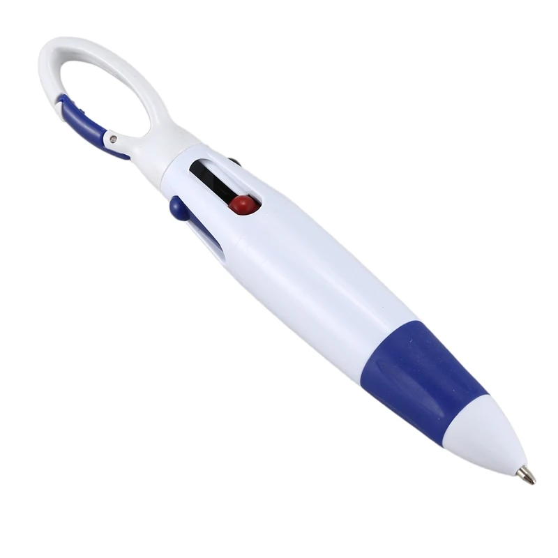 

1 Pcs White Blue Plastic Barrel Multicolor Pen & 50 Pcs Plastic Horizontal Name Tag Badge ID Card Holders