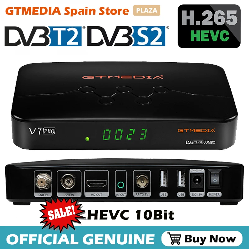 GTMEDIA V7 Pro спутниковый ТВ приемник 1080P DVB S2 T2 наземного Декодер каналов H.265 HEVC 10bit