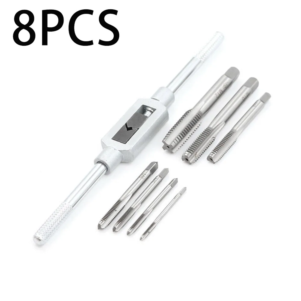 

8pc M3-M12 Tap Wrench Drill Set Hand Tapping Tools Metric Screw Thread Tap Drill Thread Tool For Auto Repair And Machinery