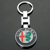 car styling 3d metalleather car emblem keychain key chain key rings for alfa romeo 159 147 156 giulietta 166 mito stelvio