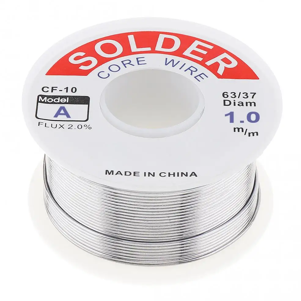 

63/37 100g 1.0mm Tin Fine Wire Core 2% Flux Reel Welding Line Solder Wire w/ Rosin and Low Melting Point for Electric Soldering