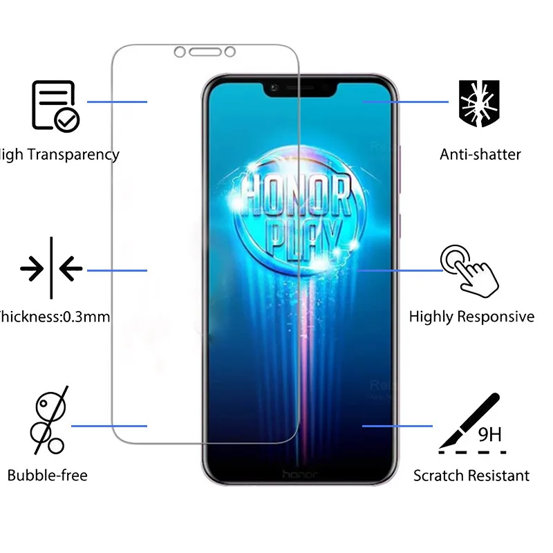 3pcs honor play tempered glass for huawei honor play 6 3 cor l29 screen protector glas hauwey honor play protective satfy film free global shipping