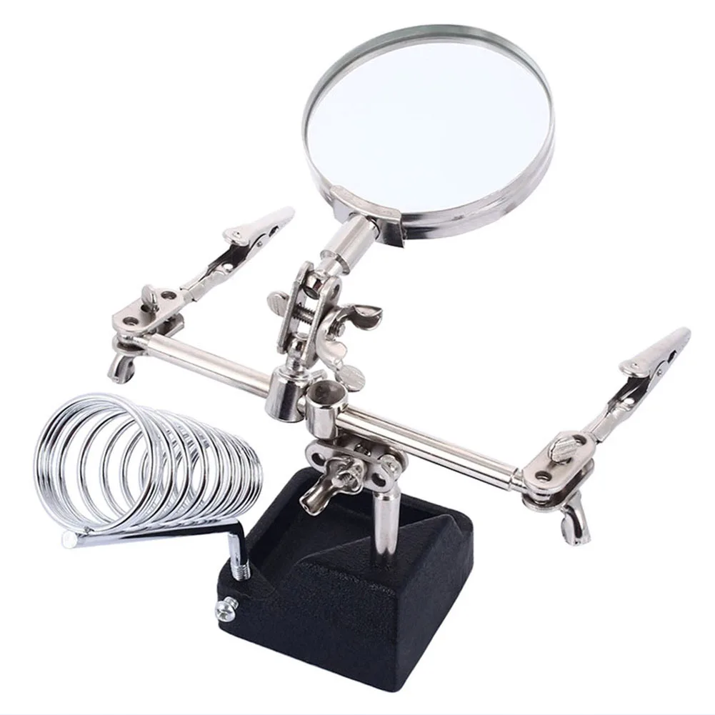 

154*100*125mm Magnifier Adjustable Clamps Derection Glass Glass Lens Metal