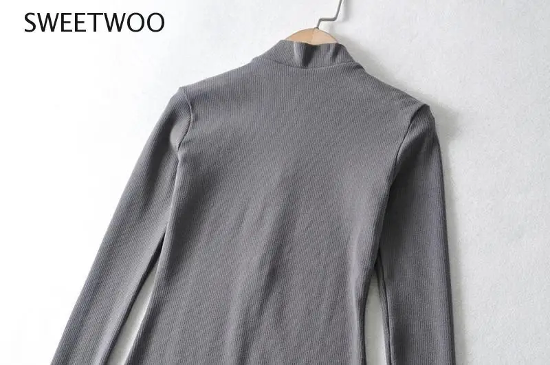 

2021 Spring Women Fashion Long Sleeve Zipper Dress Stylish Solid Sexy Vestidos Daily Wear High Waist Slim Elastic Mini Dress