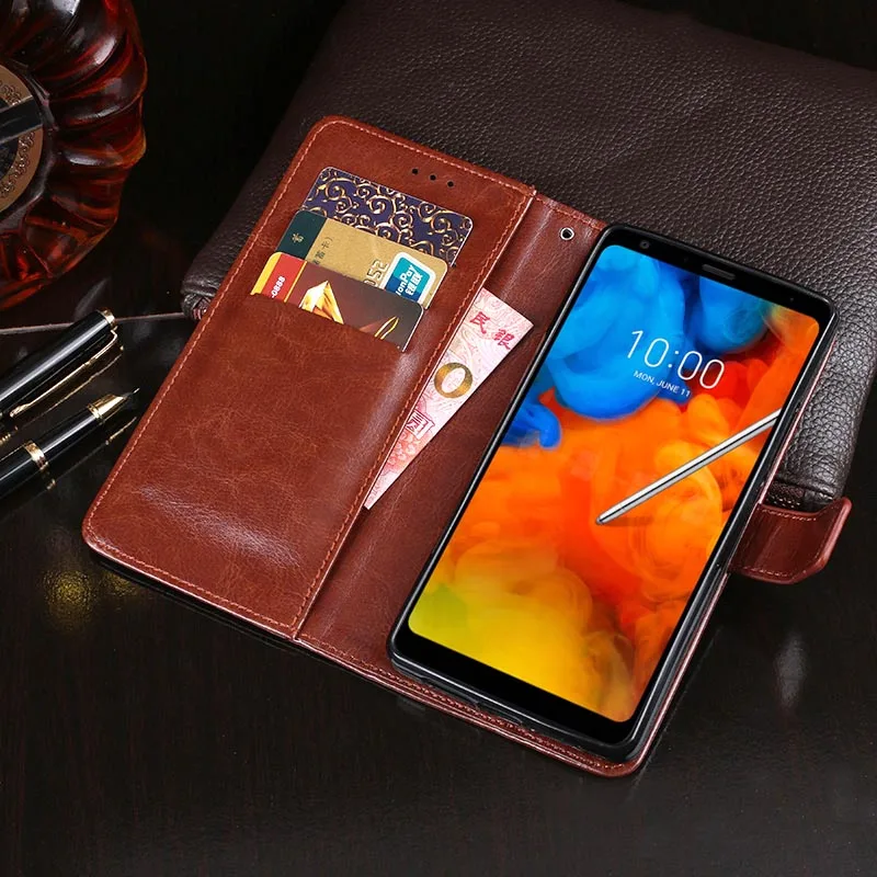Для LG Q Stylus Plus Q710 чехол с магнитной застежкой Crazy Horse кожаный узором для + двойной