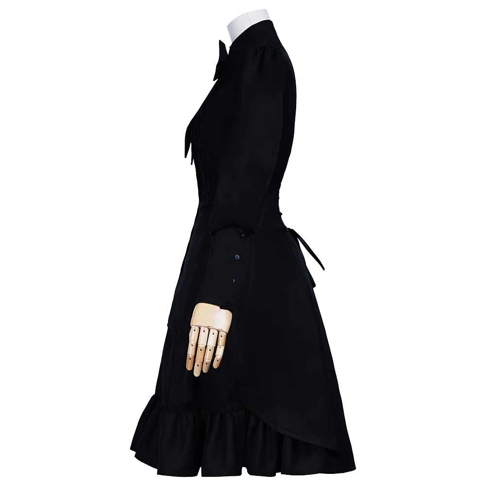 

Black Gothic Dress Plus Size Gothic Clothing Retro Cosplay Large Size Vintage Party Lolita Evening Dress with Bow Tie
