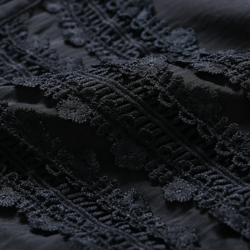 

Summer fashion solid color ladies ladies ladies retro lace flared sleeves European station slim dress