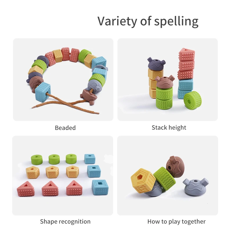 

2021 NEW Soft Rubber Beaded Hand Catch Baby Toys Massage Perception Hand Grip Molar Set Toys Gife