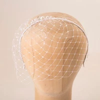 white headband veil diamante crystals white birdcage veil voilette masquerade ball bridal fascinator