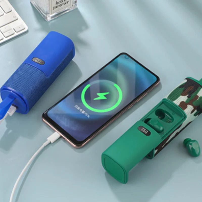 Беспроводная гарнитура TWS совместима с Bluetooth 5 0 Спортивная стереоколонка