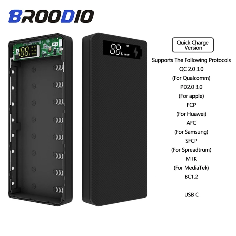 Портативное зарядное устройство QC 18650 5 В 2 разъема USB 8*3 0 чехол мобильный телефон