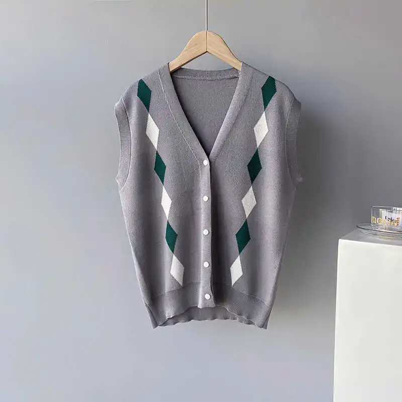 

COZOK V-neck Sleeveless Knitted Vest for Women in 2021 Summer