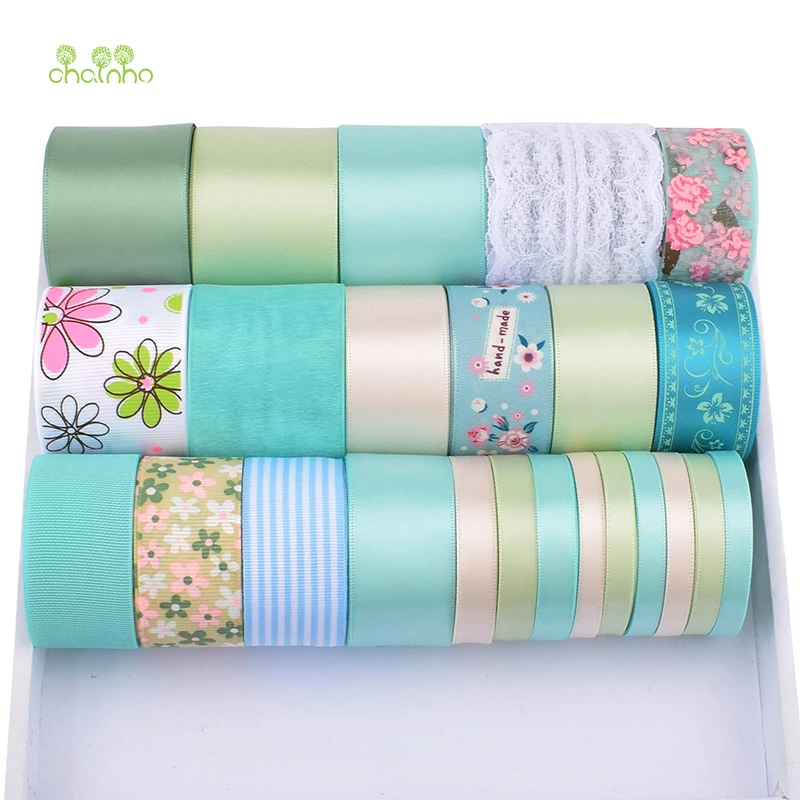 High Quality,Mixed Mint Green Colour Ribbon Set For DIY Handmade Gifts&Crafts Packing,Hair Ornament Accessories,HB130