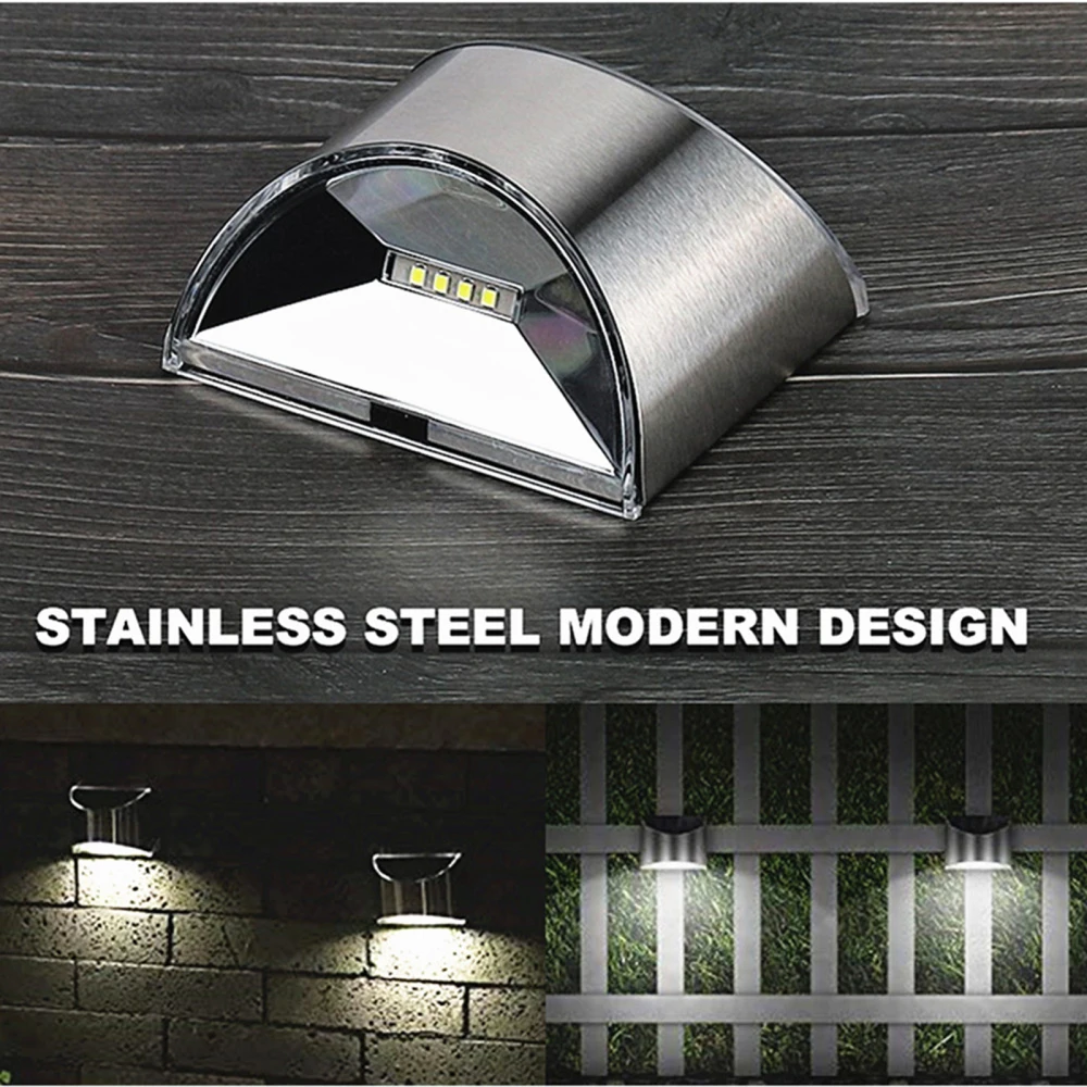 Солнечный светильник Настенный 2 шт. 4LED s угловая серебряные для Открытый Двор