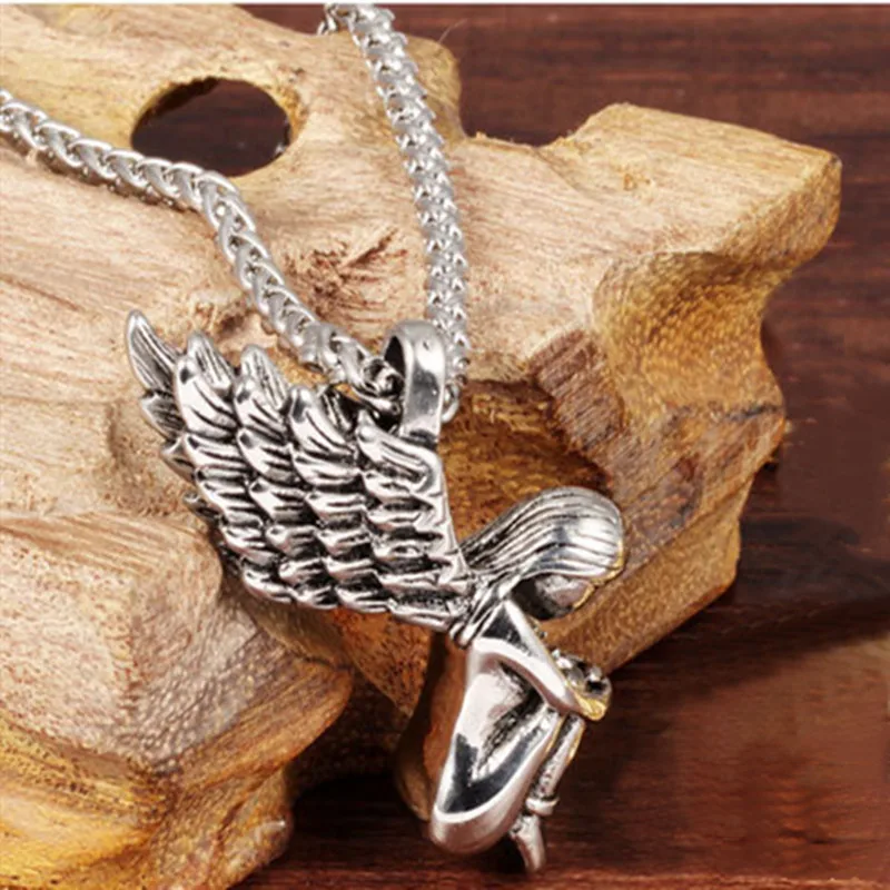 Модные Винтажные вечерние женские ожерелья с крыльями из нержавеющей стали |