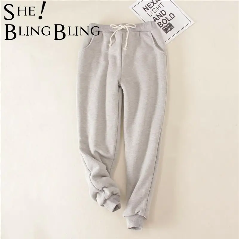 SheBlingBling размера плюс спортивные брюки 2021 весна зима толстые флисовые