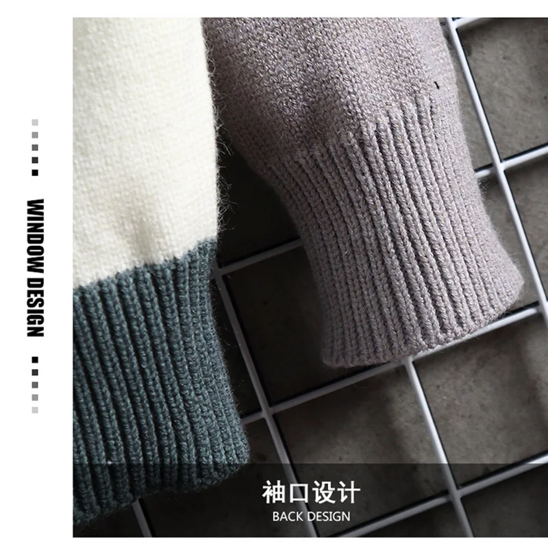 

2021 Men's Sweater Pullover Spring England Style O-Neck Top Selling Japanese Clothing Solid Streetwear Men's knitted sweater 3XL