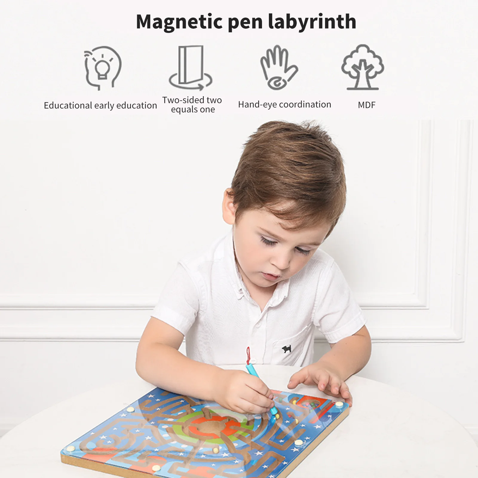 

Montessori Wooden Toys Puzzle Maze Toy Game Magic Games Magnet For Kids Adult Cube Puzzle Education Balance Maze