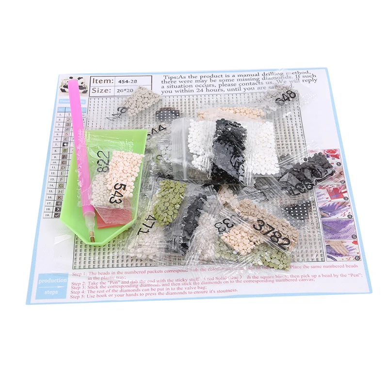 Алмазная картина Полная площадь/круглая прекрасная панда есть бамбук 3D Daimond