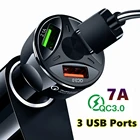 Автомобильное зарядное устройство USB Quick Charge 3 порта для Fiat 500 600 Tipo Punto stilo freeont Cross Coroma Panda Idea Palio