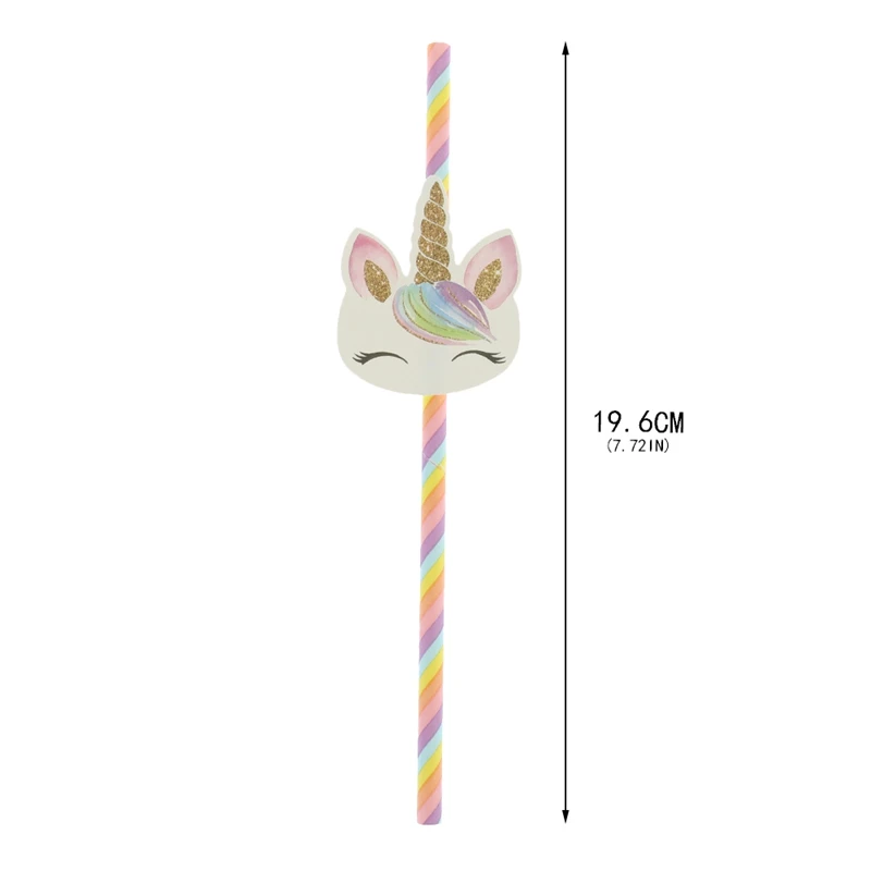 20 шт Единорог украшения бумажные питьевые соломинки для ребенка душ Дети День
