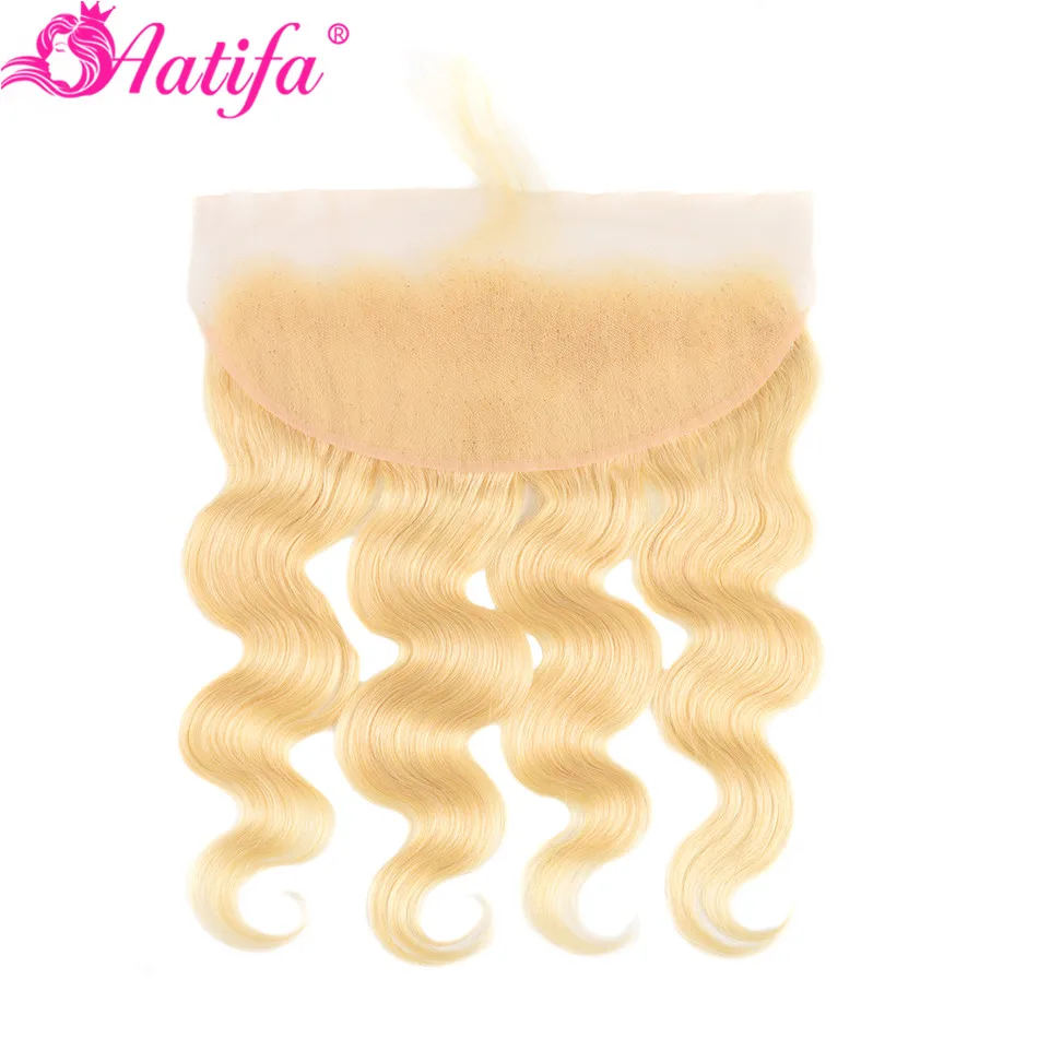 Бразильские волнистые пучки волос с фронтальной 613 блонд застежкой Remy волосы 13x4
