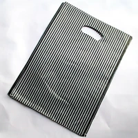 100pcs 20 15 cm stripe plastic gift bag favors jewelry boutique gift packaging shopping bags with handle giftbox business