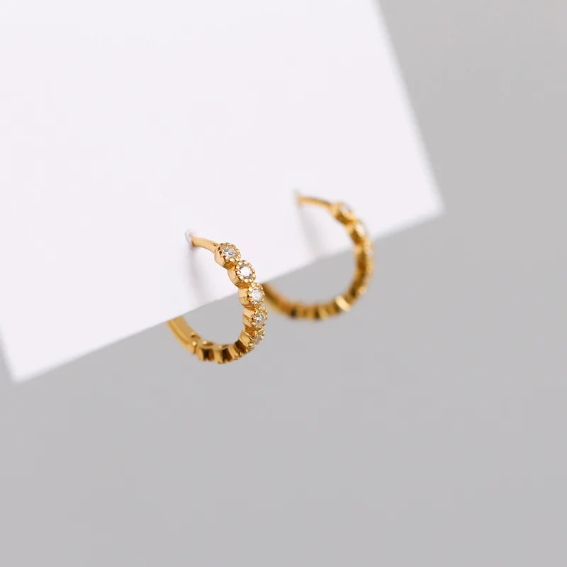 Серьги-кольца OUFEI для женщин простые серьги из стерлингового серебра 100% пробы