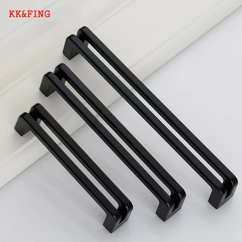 KK & FING современные черные ручки и для выдвижных ящиков из цинкового сплава