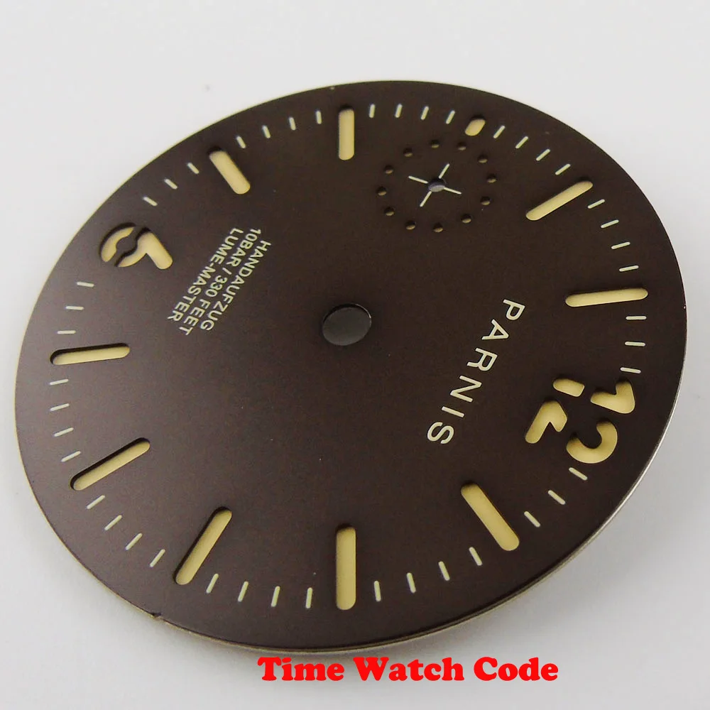 Parnis 35 4 мм черные часы с циферблатом fit ETA 6497 ручным заводом секундный циферблат
