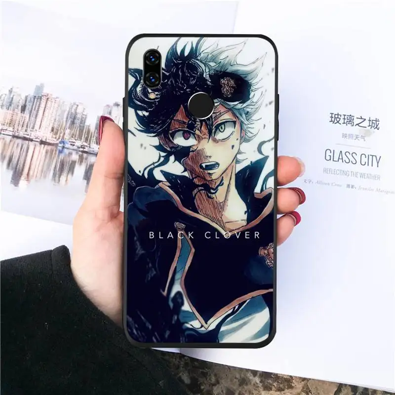 

Dark Black Clover Anime Phone Case For Huawei honor Mate P 10 20 30 40 Pro 10i 9 10 20 8 x Lite Luxury brand shell funda coque