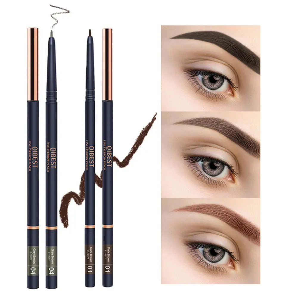 

3D Ultrafine Eyeliner Double Head Eyebrow Pencil with Brush Brow Pen Automatic Rotate Long Lasting Waterproof Eyes Makeup Tool