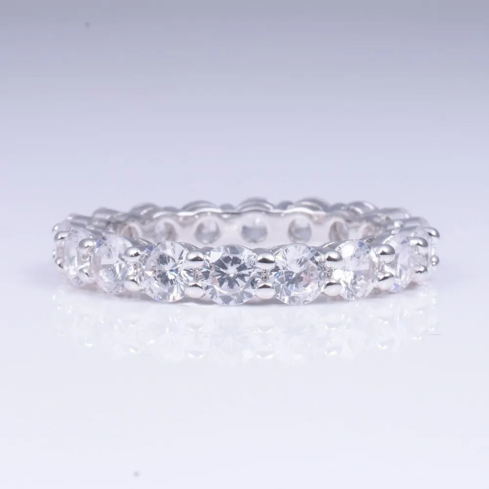 Роскошные обручальные кольца из серебра 925 пробы с фианитами вечности бриллианты