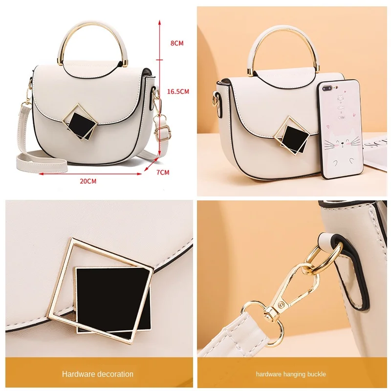 

Hot Women's Bags Summer Women's Handbag PU Leather Solid Color Soft Surface Fashion All-match Shoulder Bag Cute Mobile Phone Bag