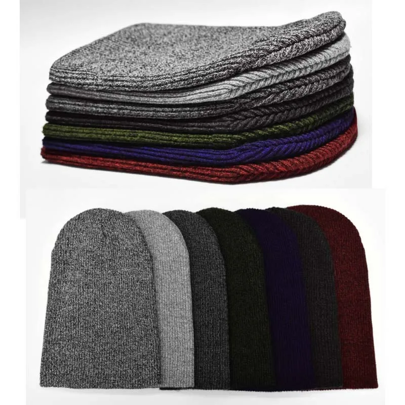 US size Winter Beanies Stitch Your LOGO Adult Beanie Custom Thickness Warm skull caps Hip Hop Knitted Hat Customized 10pcs a lot