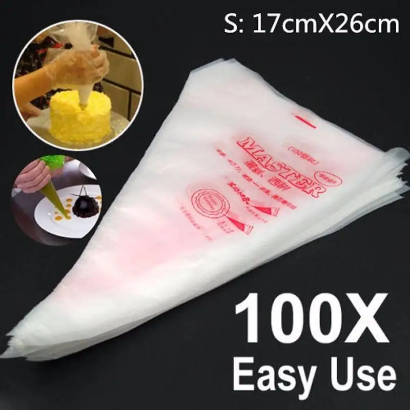 

100pcs 15CM*27CM Disposable Pastry Bags Piping Bag Confectionery Bags for Cream Fondant Cake Decorating Tools Bakeware