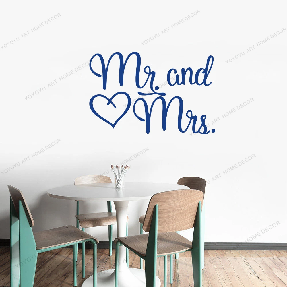 

Mr and Mrs Quote Vinyl Removable Wall Stickers Love Wallpaper Home Decor Bedroom Art Decal Bar Decoration Garage Sticker CX1841